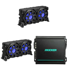 KICKER 10-Inch Loaded Premium Marine Subwoofer Enclosure with Passive Radiator & 48KMA8001 Marine Amp Bundle