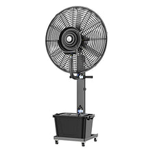 NYTFHMS Commercial Vertical Oscillating Fan, Large Fan with Water Spray Misting Fan, 3 Modes Settings Standing Cooling Fan, Low Noise, Black,Black-81cm