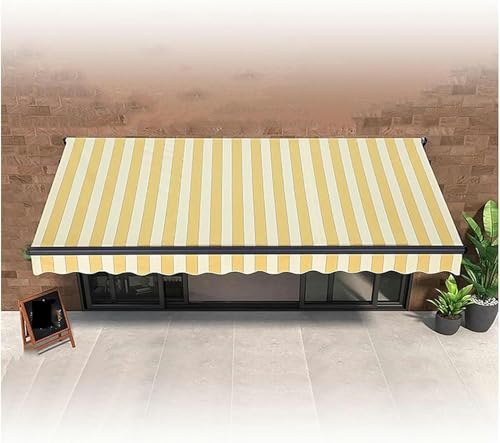 WZUOPG Manual Retractable Awning Door Window Awning Shelter Outdoor Canopy Home Deck Canopy with Manual Crank Handle（Frame Included ）
