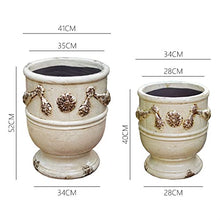 Flower Pot Round Concrete Planter, Plant Pot with Drainage Hole, Decorative Planters Large Cement Planter Containers for Indoor Plants and Outdoor House Plants, Succulents, Flowers (Color : White, S