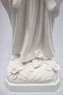 Vittoria Collection 32 Inch Our Lady of Lourdes Mother Virgin Mary Statue Sculpture Figurine Made in Italy Indoor Outdoor Garden Grotto