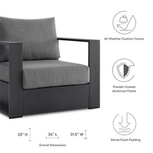 Modway Tahoe Aluminum Outdoor Patio Armchair in Gray Charcoal