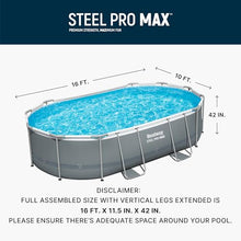 Bestway Steel Pro MAX - 16' x 10' x 42" - Oval Above Ground Swimming Pool Set, ClickConnect Frame, Tritech, Filter Pump-Ladder-Cover, 2,893 Gal Water