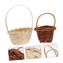 20pcs Pot Farmhouse Picnic Easter Woven Houseware Rustic DIY Chocolate Weaving Serving Micro Mini Center Shaped Flower Landscape Treats Plant with Natural Handmade Dessert (Assorted Colorx3pcs