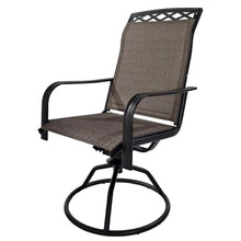 Yardgrace 2 Piece Swivel Patio Chairs Set, 360° Rocking Outdoor Dining Chairs with Breathable Textilene Mesh, Steel Frame, 300 LBS Capacity, Brown Patio Seating for Garden Deck Backyard