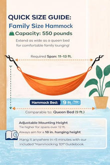 Handwoven Hammock by Yellow Leaf Hammocks - Family Size, Fits 2+ PPL, 550lb max - Weathersafe, Super Strong, Easy to Hang, Ultra Soft, Artisan Made - Color: Natural Khaki