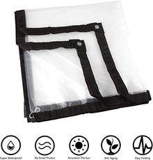 IBOWZ Clear Waterproof Tarp Customized Clear Tarps Heavy Duty Waterproof Partition Curtains with Grommets for Garden, Patio, Lawn Plants