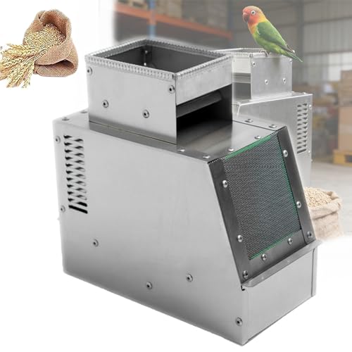 ERICAT Bird Feed Blown Shell Splitter, Electric Grain Blown Shell Machine, Bird Seed Cleaner Cleaning Machine with Adjustable High Speed Fan and Adjustable Discharge Port, for Millet, Sesame