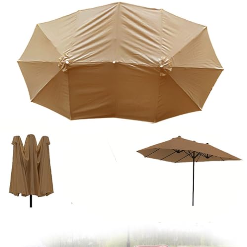 GFJYKDL Double-Sided Patio Umbrella Replacement Canopy - Waterproof Khaki Fabric for Cantilever Umbrella - Durable Parasol Cover for Outdoor Shade and Protect,Khaki-270cm/9ft-12 Ribs