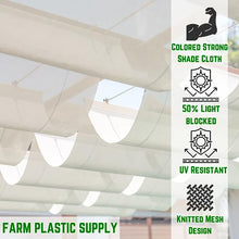 Farm Plastic Supply White Shade Cloth 50% Mesh Fabric 20' x 200'