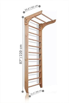 Generic Wooden Wall Stall Bars for Kids and Adults - Swedish Ladder with Pull-Up Bar