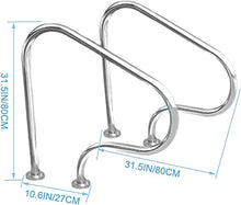 BSNANCA Swimming Pool Safety Hand Rail Sturdy Pool Safety Handrails Swimming Pool Hand Rail 2Pcs for In Ground Swimming Pools with Quick Mount Base 304 Stainl
