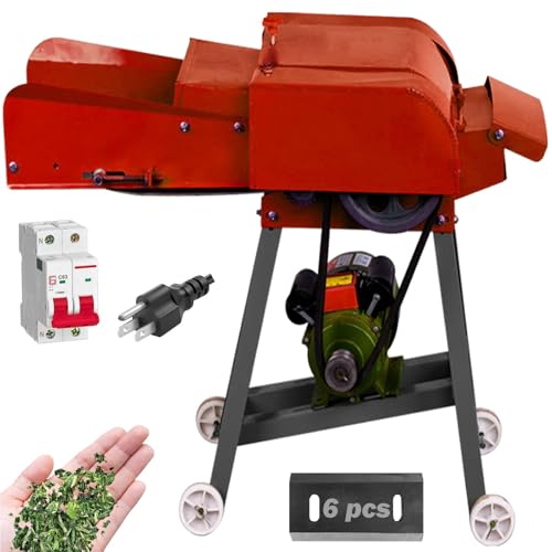 TXMACHINE® Mowers Grass Cutter 2.2KW Hay shredder Straw Breaker for Animal feeding supplies with conveyor Miniature Circuit Breaker (220V, 6 blades+Miniature Circuit Breaker)