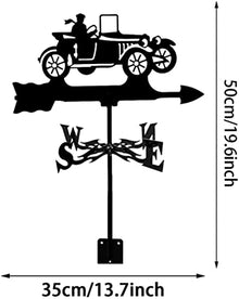 Simple and Strong Rooftop Weathervane Wind Vane Steel Weathervane Roof Vane Measuring Tools Weather Vane Metal Ornament Wind Vane. (Motorist)