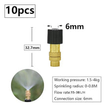 Ship accessories Adjustable Copper Misting Nozzle w/ 4/7mm Plastic Tee Thread Barb Connector Brass Watering Irrigation Sprinkler Cooling Nozzle Irrigation accessories(G)
