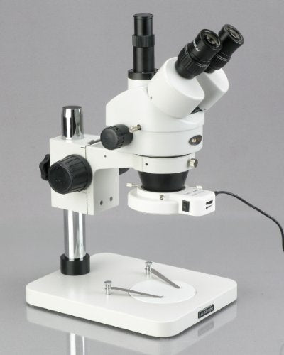 AmScope Trinocular Stereo Zoom Microscope 3.5X-45X Magnification White