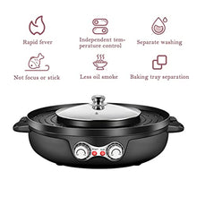 TEOYETTSF Smokeless Grill Electric Hot Pot Barbecue Machine Large Capacity Temperature Split Home BBQ