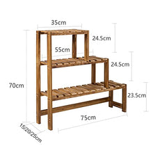 ZOCWJK Plant standWooden Plant Stand Indoor Outdoor Window Sill Plant Rack Tiered Stands Flower Pot Holder Shelves Floor Shelf for Garden Planters for Living Room Balcony - 3 Tie,