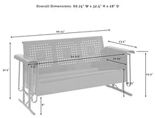 Crosley Furniture Bates 3-Person Retro Metal Outdoor Patio Sofa Glider