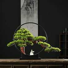 YXIANG56Q Fake Plants Artificial Bonsai Tree Houseplant with Ceramic Figures Sculpture Potted Ornaments Artificial Greenery Plants Zen Decoration Home Office Bonsai Tree