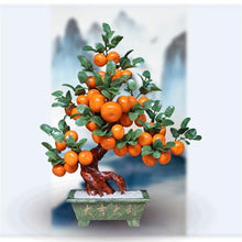 YXIANG56Q Fake Plants Indoor Faux Potted Plant 38-Fruit Orange Tree Jade Crafts for Living Room Home Table Bonsai Tree