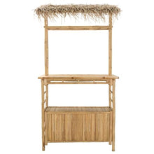 LKJephalotrope Bamboo Outdoor Bar Table with Roof, Natural, 43 x 20 in