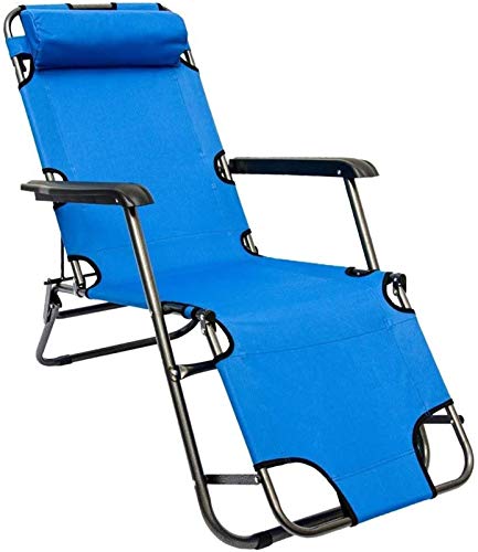 SAGGION Lightweight Folding Sun Lounger Foldable Deck Chair Reclining Garden Chair 153 cm + leg rest reclining back + headrest Present