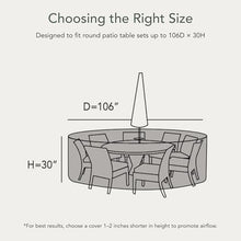 Covermates Ultima Round Table/Chair Cover 108D x 30H Heavy Duty Grey