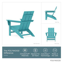 POLYWOOD Modern Adirondack Chair – All-Weather Outdoor Lawn Adirondack Chairs – HDPE, Fade-Resistant & Durable Outdoor Furniture – For Patio, Deck & Fire Pit Chairs – Aruba