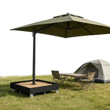 XEVALDRIC Umbrella Base with 4 Lockable Wheels Umbrella Stand Outdoor Base 1100LBS Capacity Carbon Steel Umbrellas Holder for Garden Backyard Deck Poolside