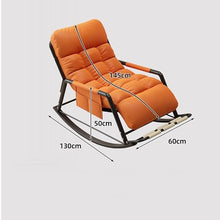 ZREVSB Adjustable Blue Rocking Chair for Living Room with Armrests 5 Position Reclining Reading Perfect Balconies Porches and Patios (Off White)