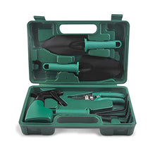 Feilx 5 Pieces Garden Tools Set, Heavy Duty Gardening Tools, Gardening Tools with Carrying Case & Ergonomic Handle, Stainless Steel Gardening Tools -Gift for Women and Men (Color : Green)