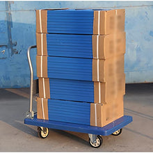QTBH Flatbed cart Folding Platform Truck Foldable Push Cart Thickened Plastic Deck Metal Handle and Silent Wheels 360 Degree Moving for Indoor Outdoor Hand Platform Truck Foldable Push Hand Cart