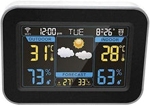 CVGfko Wi-Fi Weather Station | Indoor/Outdoor Remote Monitoring System Shows Temperature, Humidity | Wireless LED Color Console w/Forecast Data/5956,Black