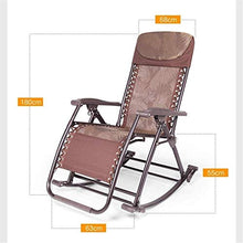 Lightweight Sun Lounger Oversized Patio Rocking Chairs Reclining for Heavy People Sun Lounger Zero Gravity Chair Outdoor Camping Foldable Portable Chairs Brown Recliner (Color : Without Cushions)