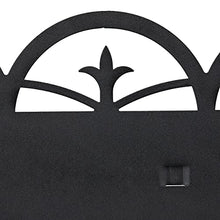 Relaxdays metal lawn edging, decorative garden borders, 3 fence elements, with ground spikes, 274.5x7.5 cm (LxH), black