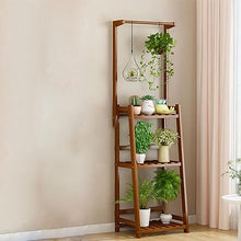 Hanging Plant Stand 3 Tier Ladder Flower Indoor Flower Stands Wood Flowerpot Stand For Multiple Pot Plant Shelf For Window Balcony Living Room Plants Display Rack Multifunctional Ladder Frame