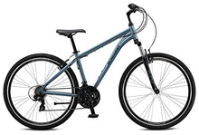 Schwinn Network 1 Hybrid Bike Men Women 700c 21-Speed 17-Inch Aluminum Frame Front Suspension Blue Grey