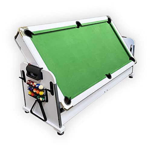 SIMBASHOPPING USA Pool Table 7FT Multigame Green Air Hockey + Table Tennis - Emerald