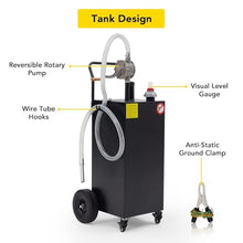 50 Gallon Fuel Tank with Pump, Heavy Duty Portable Gasoline Tank with Roller/Hose/Fuel Transfer Storage Tank for Cars, Trucks, Motorcycles and ATVs, Red