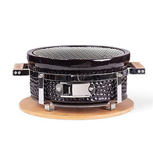 JTYMZYY Japanese Style Charcoal Grill Table, Portable Ceramic BBQ Grill with Wire Mesh Grill and Base,Tabletop Household Barbecue Tools for Outdoor Charcoal Barbecues Camping (Size : Round)