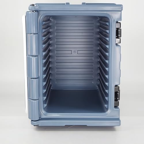 90L Insulated Food Pan Carrier, Wheeled Catering Hot Cold Storage Box, Commercial Grade Insulated Cooler for Restaurant Food Transport (Gray,Wheeled Empty, 25.5" L*17.7" W*24.8" H)