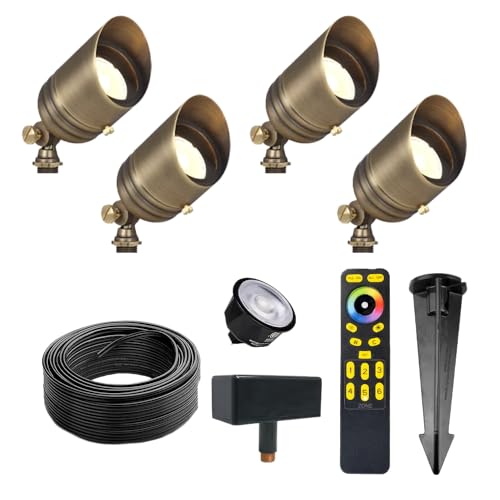 VOLT 12V Fat Boy Color-Changing LED Outdoor Spotlight Expansion Kit, Bronze