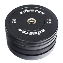 Zoomster Bumper Plate Olympic Weight Plate with Steel Insert Strength Training Weight Lifting Plate 370LB Black