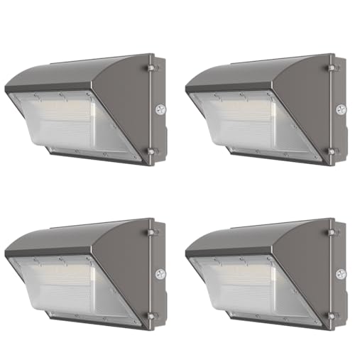 Lifgright 150W LED Wall Pack Light,4 Pack 5000K 18000 Lumens Outdoor Lights Dusk to Dawn,IP65 Waterproof,600-800W HPS Equivalent Outdoor LED Security Light (4 Pack)