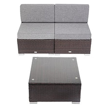 DUYHBAWRS 3 Pieces Patio PE Wicker Rattan Sofa Set Furniture