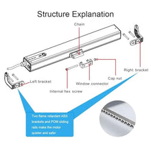 iumLeap Electric Window Opener Drive, Double Chain/Low Noise, 400N Locking Force/Anti-Theft, Travel 300-1000mm, with Remote Control + Switch, for Skylights, Greenhouses, Roof Vents, 1000mm