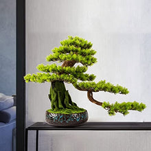 YXIANG56Q Fake Plants Simulation Bonsai Tree Welcome Pine Bonsai Zen Ornament Indoor Artificial Bonsai Tree Decoration Home Office Living Room, Height 17 Inch Bonsai Tree