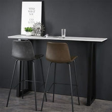 HYgloF 200cm Simple Long Bar Table with Metal Frame Rectangular High Top for Kitchen & Dining, Living Room Bar Table with Storage(Gris)