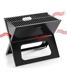 MIIKHI Portable Barbecue Grill Stainless Steel Folding BBQ Grill Desk Tabletop Smoker Grill for Picnic Garden Terrace Camping Travel Outdoor Cooking